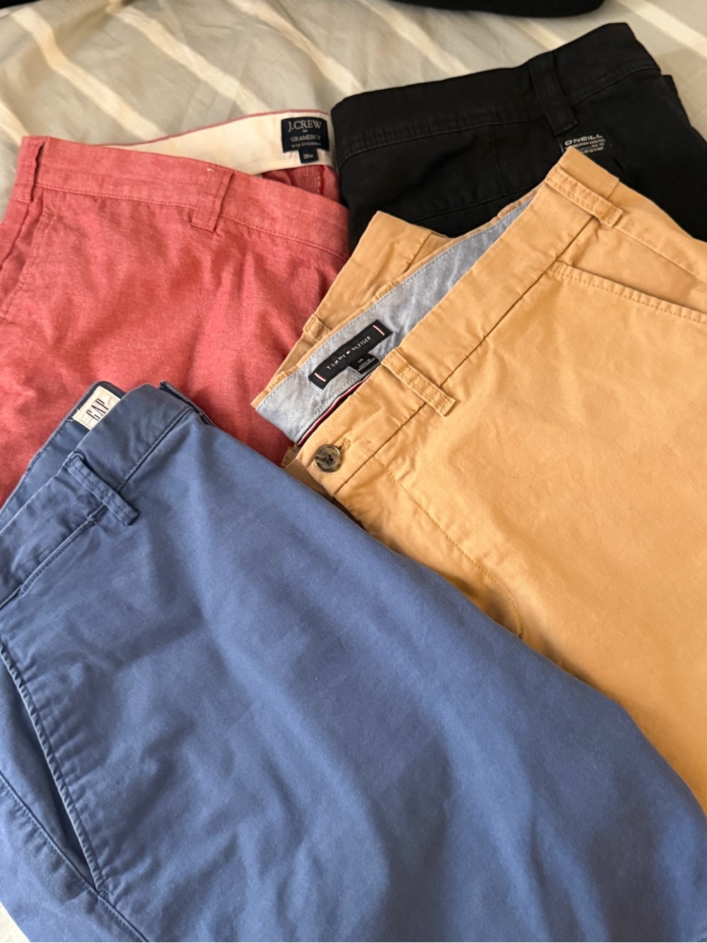 Mixed Cotton Chino Shorts- Blue, Tan, Red, Black